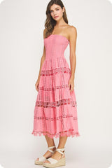 The Harper Eyelet Lace Tube Dress