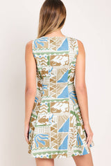 Talia Printed Button-Front Mini Dress