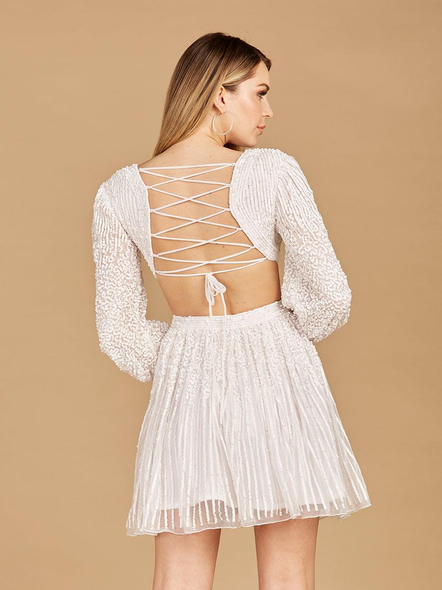 Lara Dresses 29288 Long Sleeve Cut Out Cocktail Dress