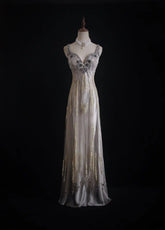 Vintage Prom Dresses 90s Formal A line Sweetheart Straps With Beadings Long Party Gowns Prom Dresses AS022