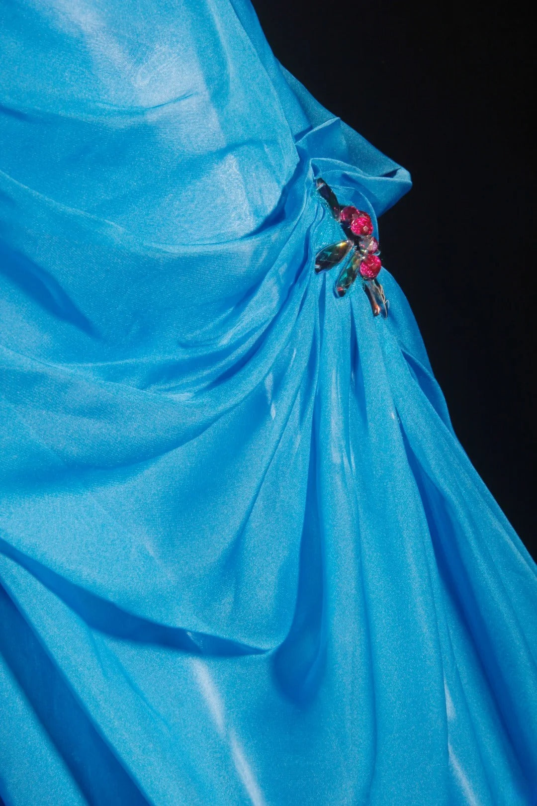 Vintage Prom Dresses 90s Formal A Line V Neck Blue Chiffon With Beadings Long Party Gowns Prom Dresses AS040