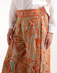 Embellished Waist Wide Leg Trousers