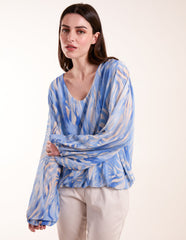 Watercolour V Neck Top