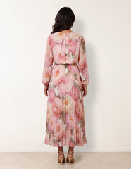 Pleated Floral Dress