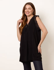 V Lace Trim Top