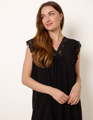 V Lace Trim Top
