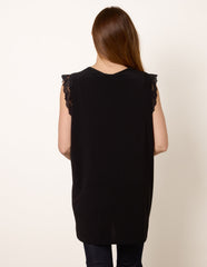 V Lace Trim Top