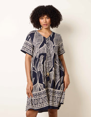 Dress With Tropical Leaf Print
