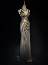 Trendy Prom Dresses Inspiration Mermaid Spaghetti Strap Gala Satin Vintage Formal Dress N3186