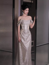 Princess Mermaid Off The Shoulder Sequins Prom Dresses Inspiration Long Party Night Gowns 20th Birthday Outfits AB2250