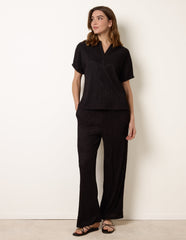Grandad Collar Oversized Top
