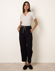 Elastic Waist Drawstring Trousers