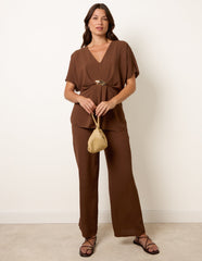 Two Piece Buckle Trouser Set