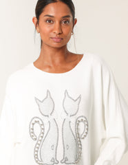 Embellished Cat Jumper