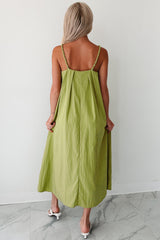 Pretend It’s Paris Sleeveless Midi Dress (Sage)