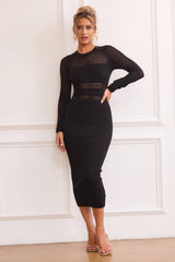 Risk Taker Knit Midi Dress - Black
