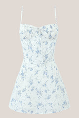 Sheath Sweetheart Vintage Rose Printed Cotton Mini Dress