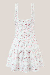Sweetheart Sleeveless A-Line Mini Dress in White