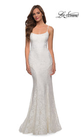 Floral-Lace Long La Femme Mermaid Prom Dress