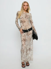 Switch Places Sheer Maxi Dress Animal