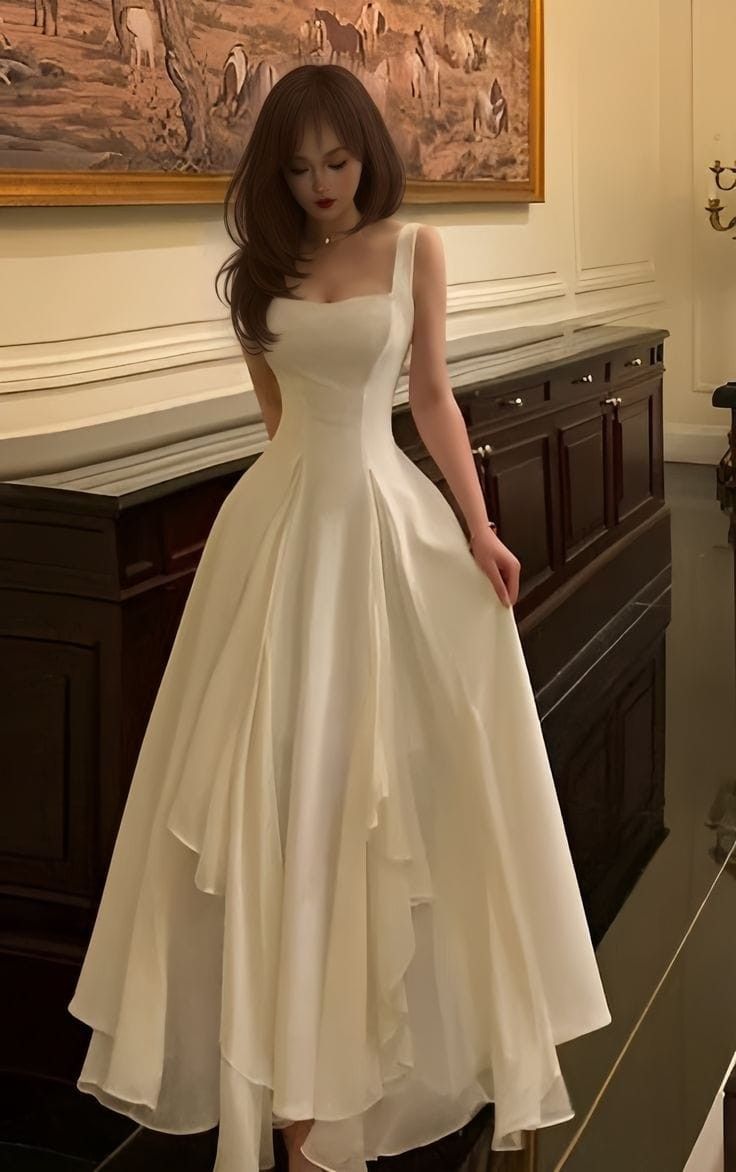 Vintage & Classic Ivory Chiffon Evening Prom Dress N2164