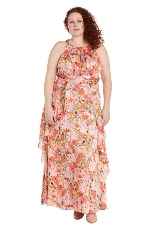 Plus Size Long Floral Dress Maxi R&M Richards 1118W