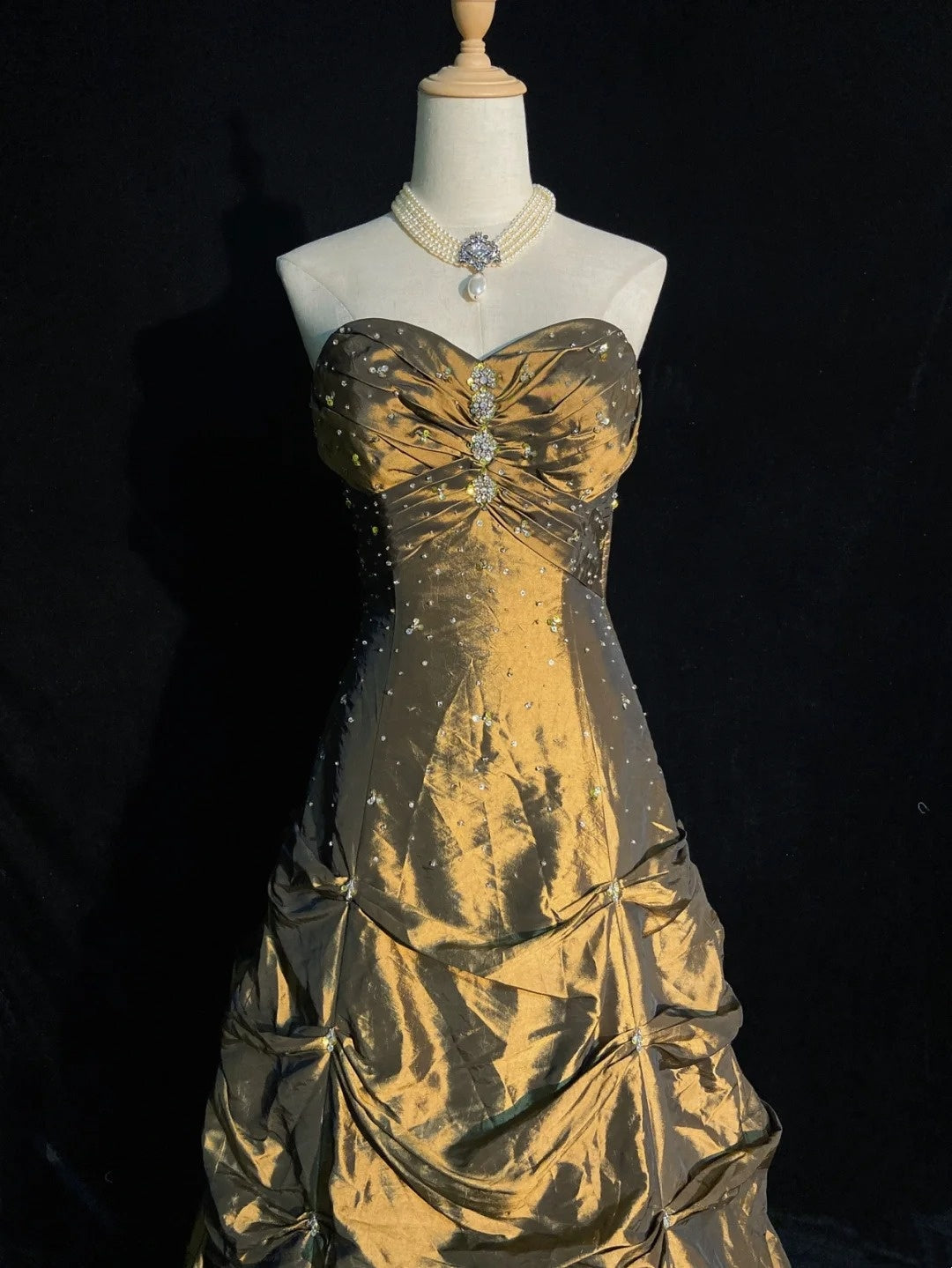 Vintage Prom Dresses Inspo Ball Gown Sweetheart Olive Green With Beading For Women Formal Dress N3261