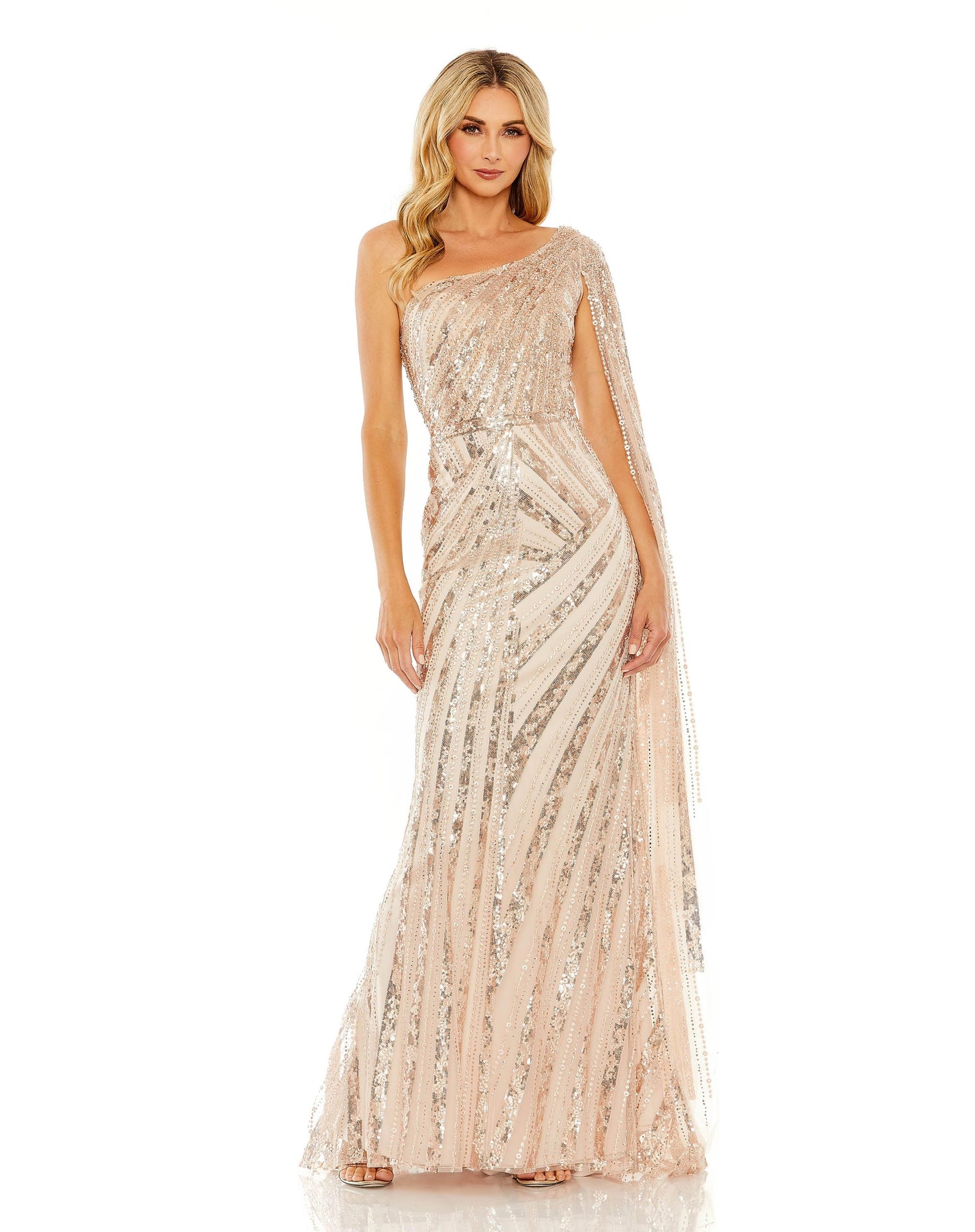 Long One Shoulder Formal Dress One Shoulder Detail Mac Duggal 20528