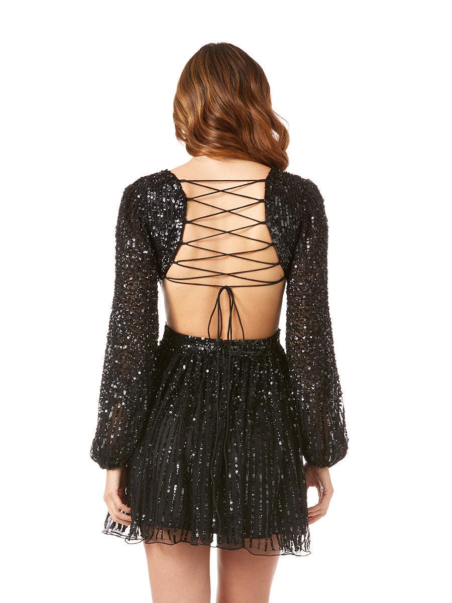 Lara Dresses 29288 Long Sleeve Cut Out Cocktail Dress