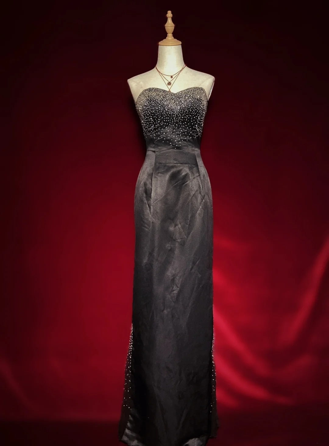 Modest Prom Dresses Inspo Sheath Sweetheart Black Tie Dress With Beading For Women Formal Gown N3264