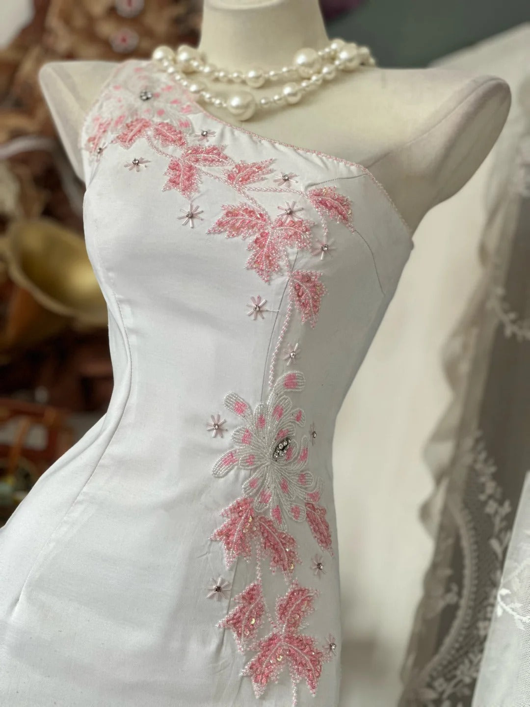 Classy Prom Dresses Sheath One Shoulder White With Beading Long Formal Evening Outfits N3770