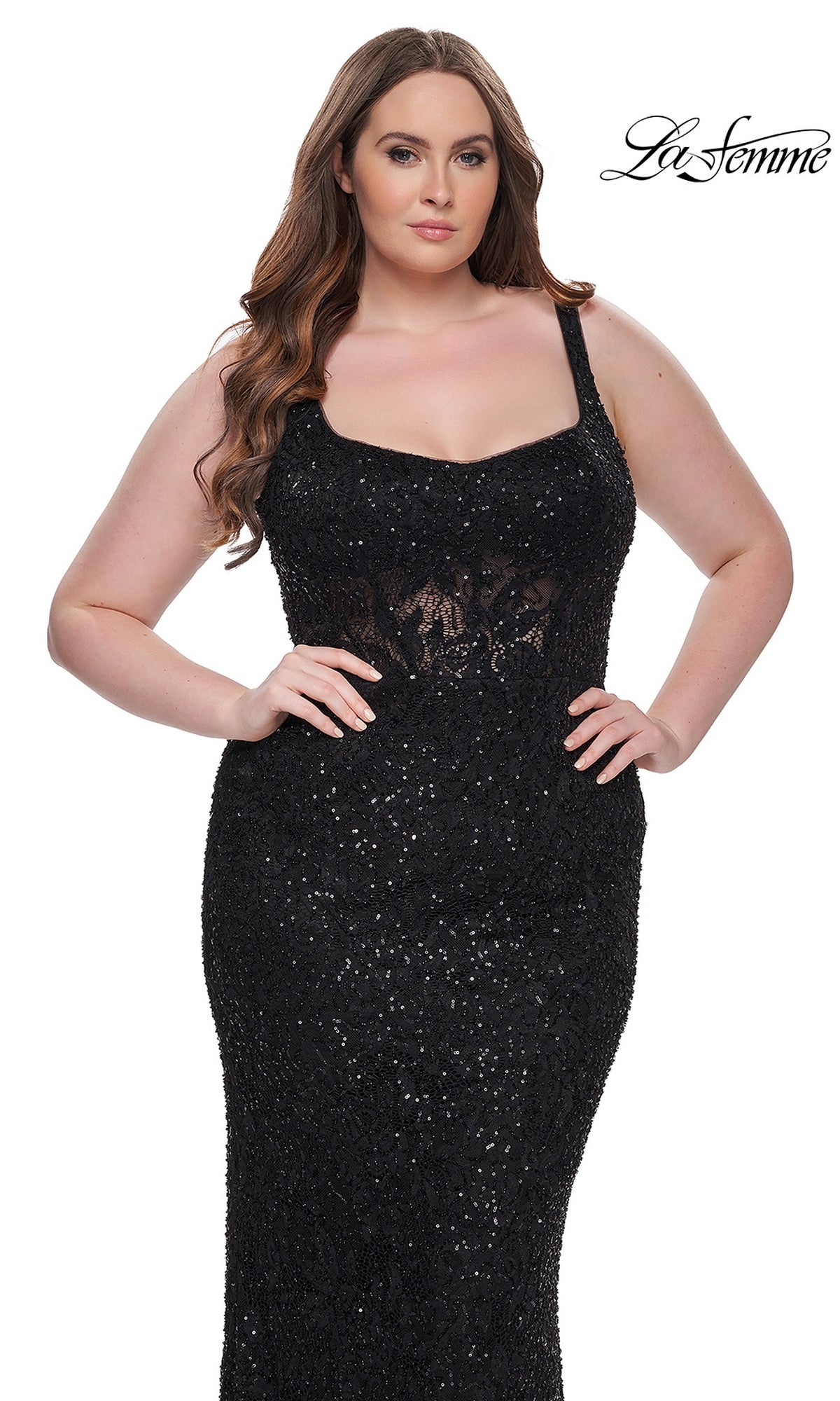 La Femme 31535 Plus-Size Formal Prom Dress