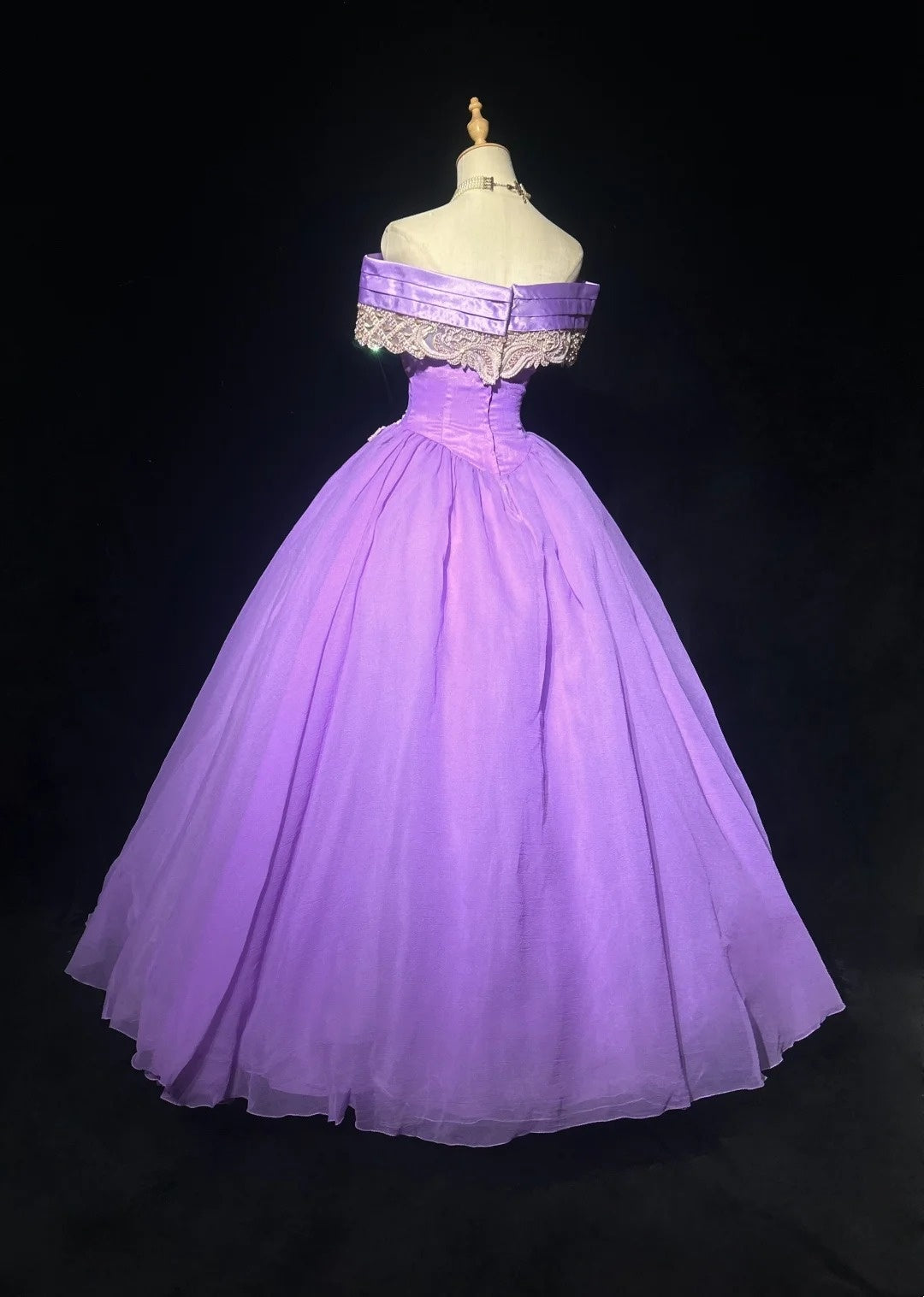 Princess Prom Dresses Ball Gown Off The Shoulder Grape With Pearls Formal Evening Outfits N3885