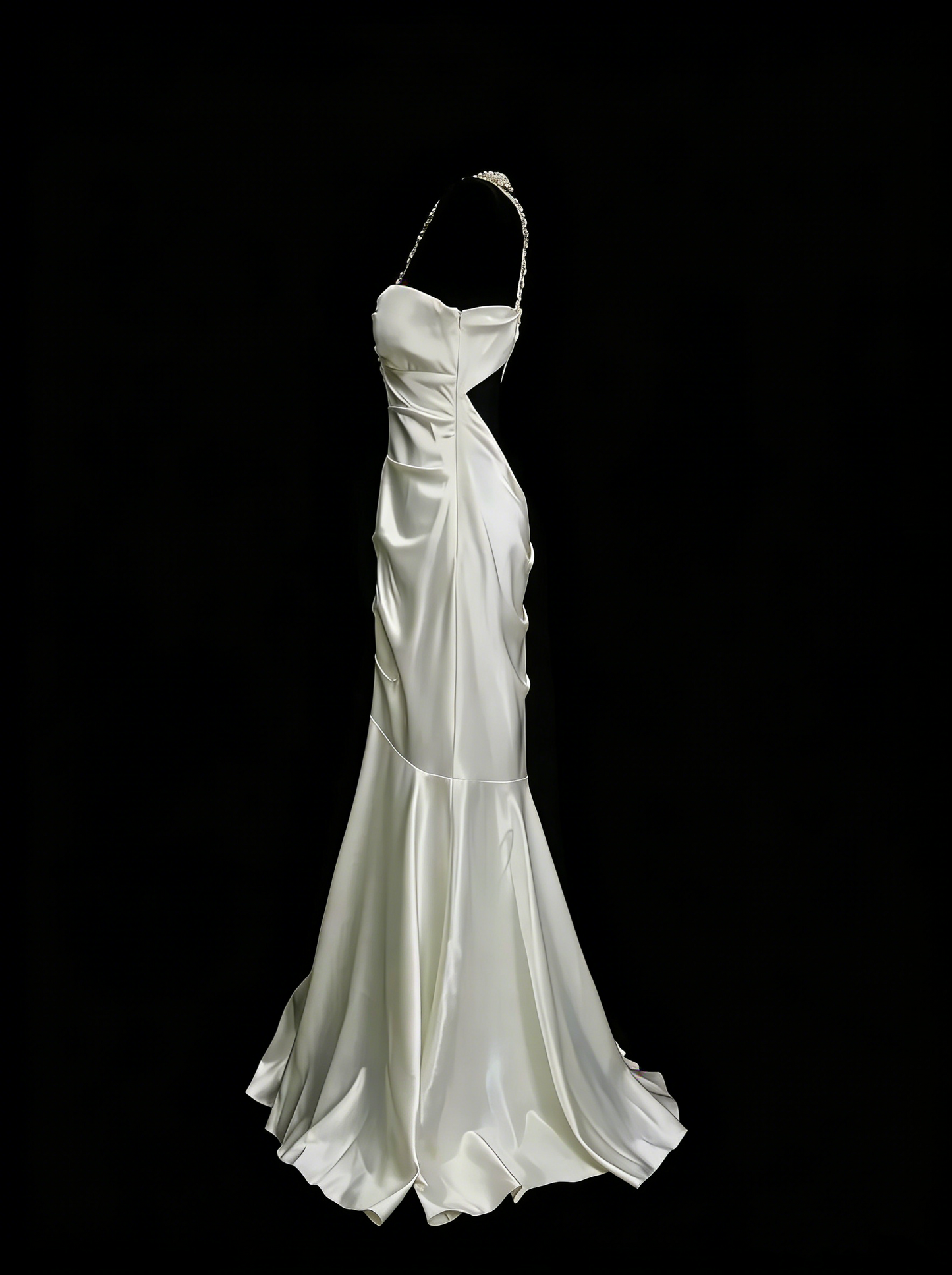 Vintage Mermaid One Shoulder White Backless Summer Formal For Women Girls Teens Prom Dresses N2236