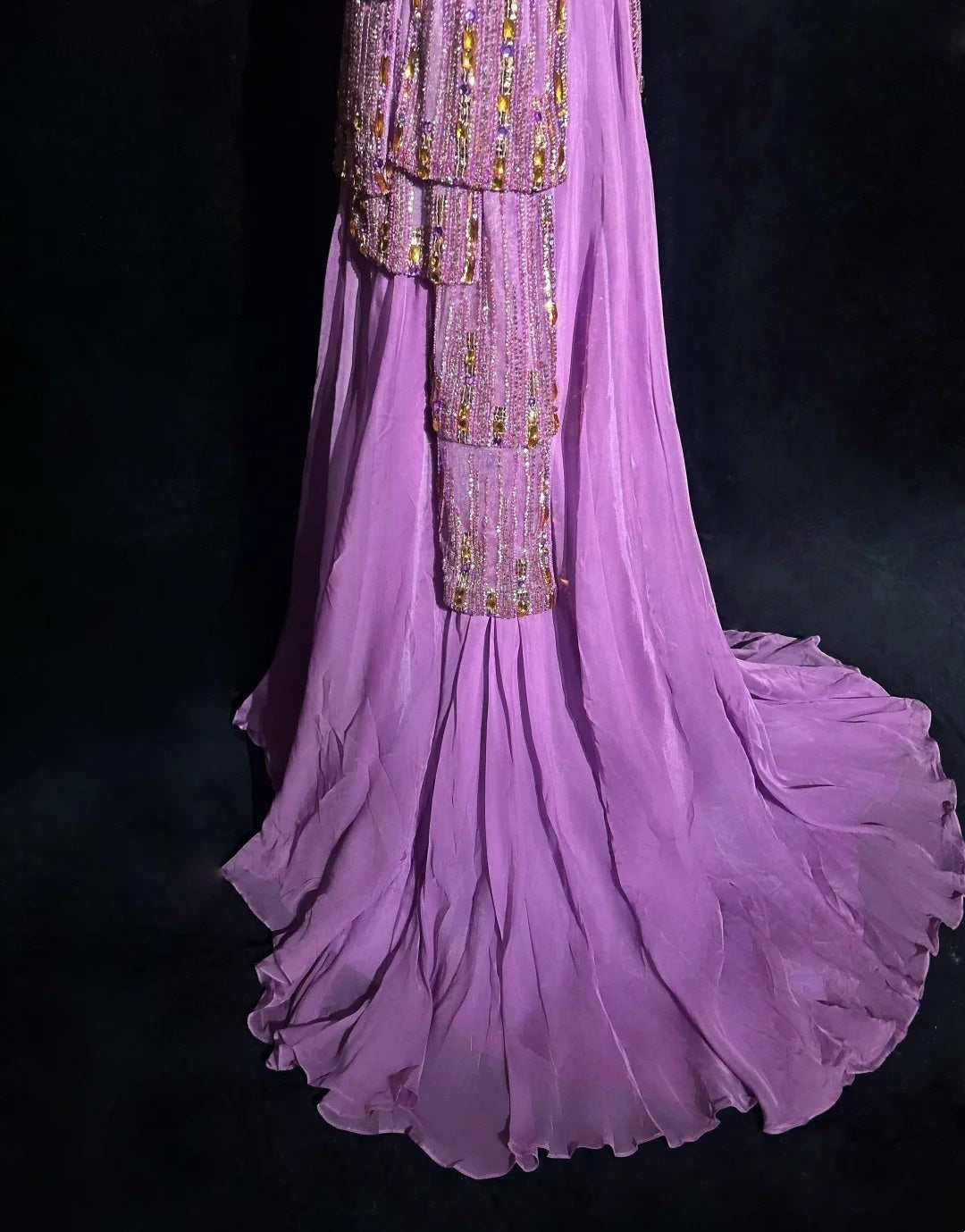 Vintage Prom Dresses Inspo A Line One Shoulder Lilac Chiffon 1990s With Beading Formal Gowns N3324