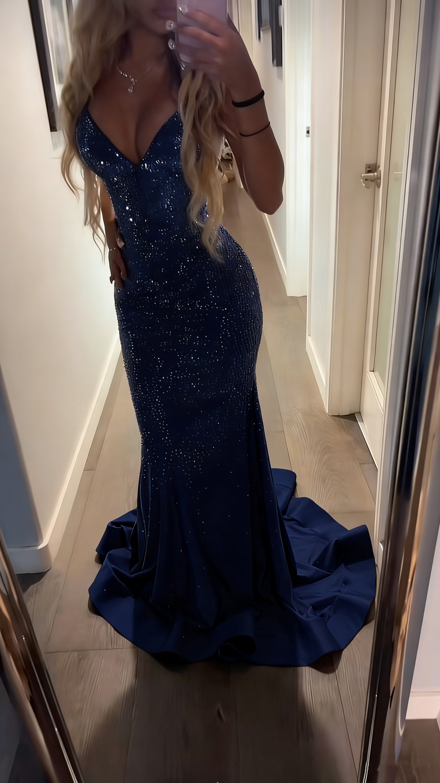 Sexy Prom Dresses Inspiration Mermaid Spaghetti Strap Champagne Semi Formal Party Dress For Teens High Schools AB1938
