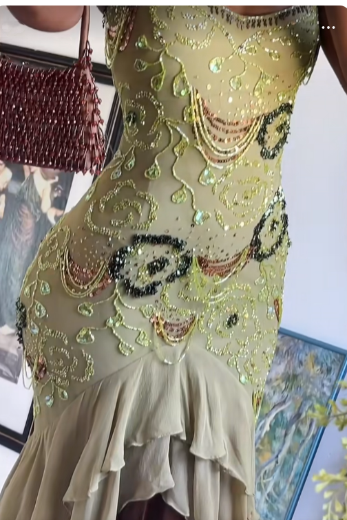 Sexy Prom Dresses Impress High Low Spaghetti Straps Sage Green Chiffon With Beads Semi Formal Graduation Party Dress For Teens High Schools AB1951