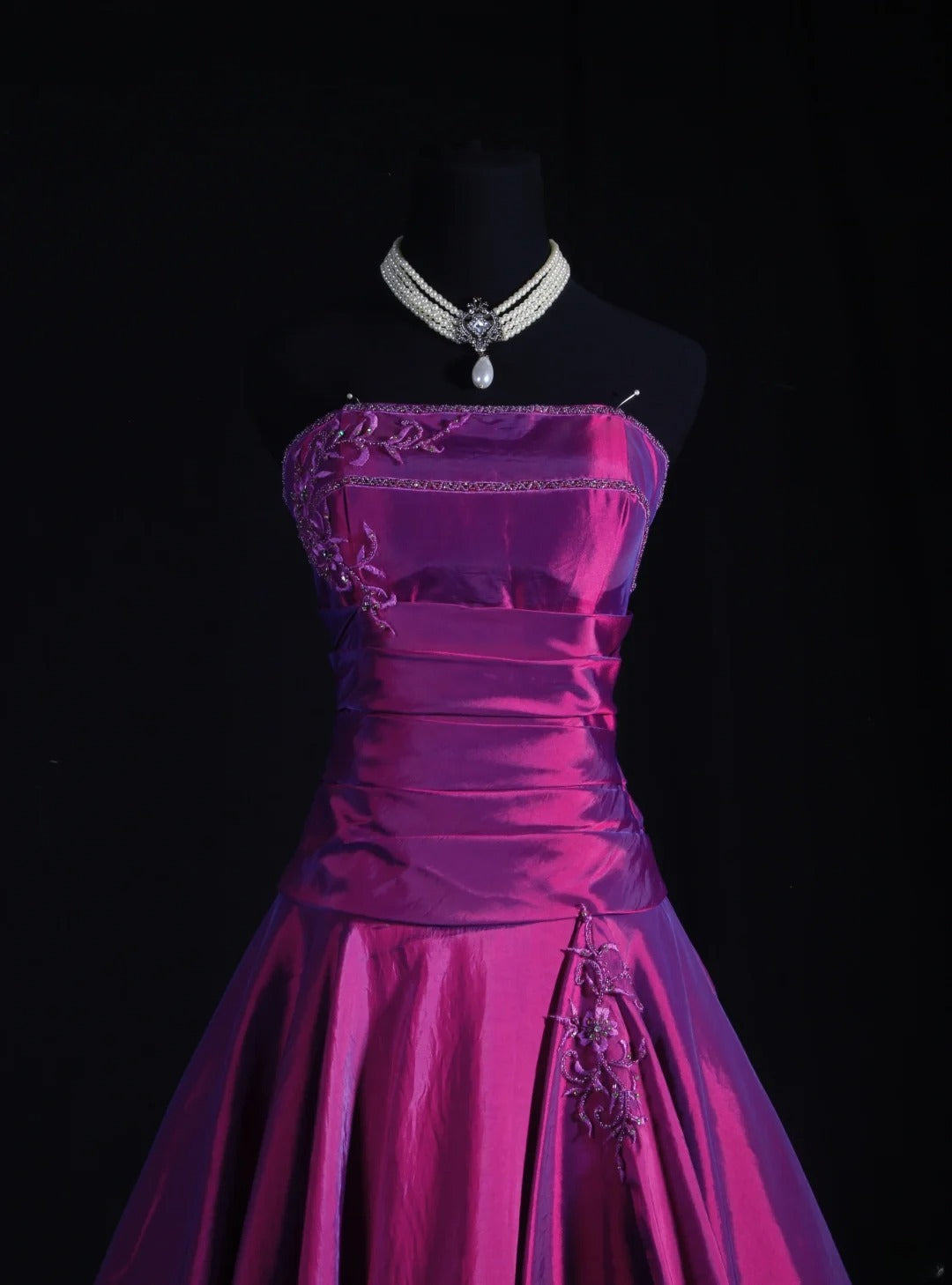 Vintage Ball Gowns Prom Dress Aesthetic Strapless Purple 1950s Style Impress Long Prom Dresses Party Formal Gowns AS160