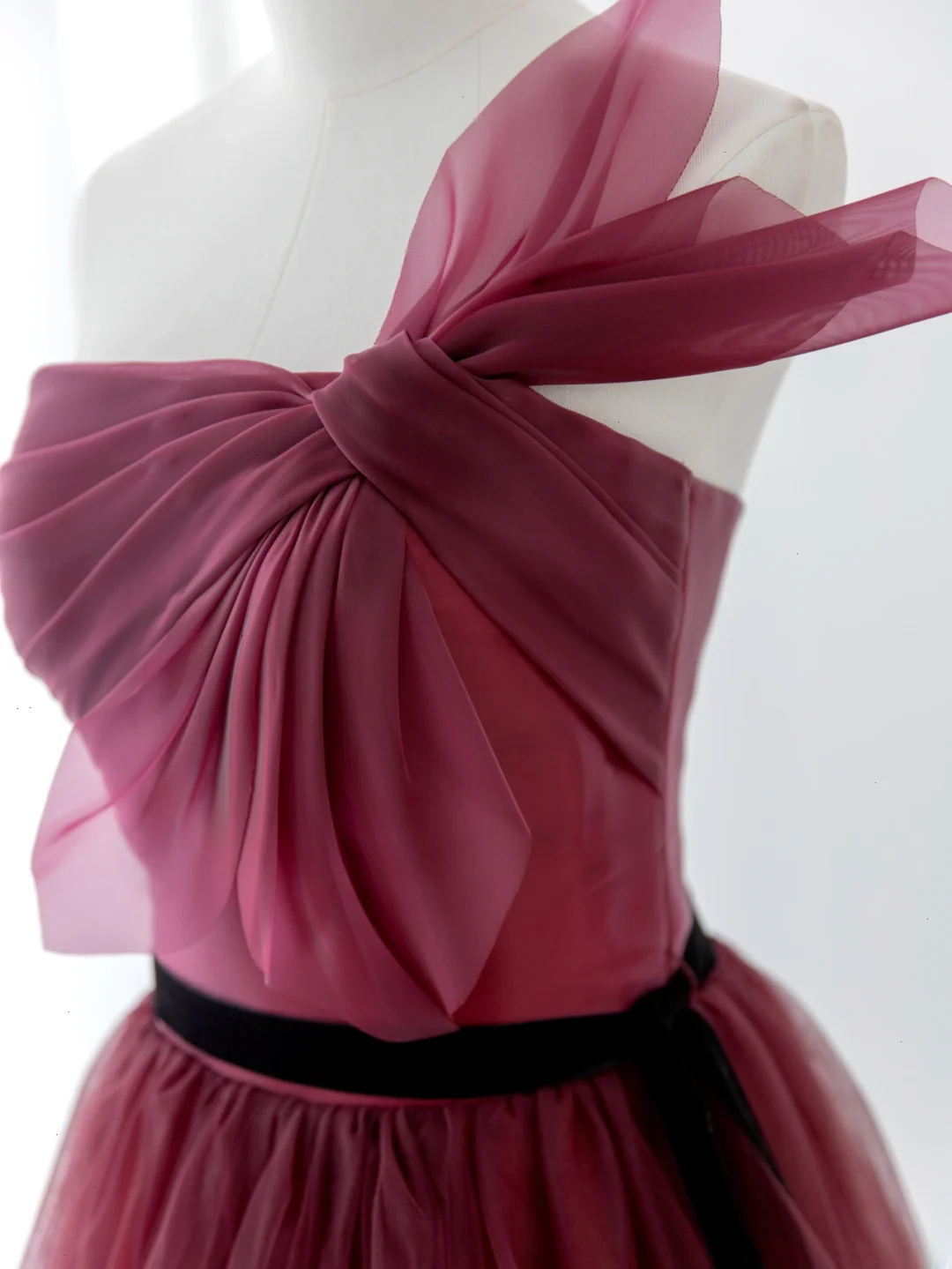 Elegant Ball Gown Strapless Burgundy Tulle Long Formal Prom Dresses Dance Night Outfits Evening 18th Birthday Outfit AS177
