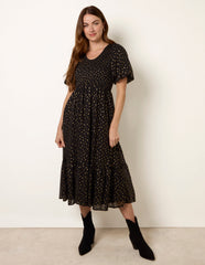 Gold Foil Midi Dress