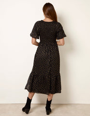 Gold Foil Midi Dress