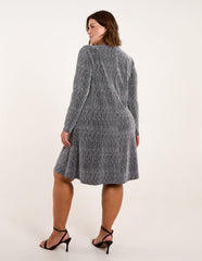 Curve Metallic Swing Dress