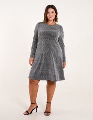 Curve Metallic Swing Dress