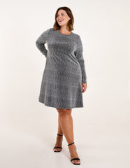 Curve Metallic Swing Dress