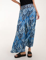Embellished Waist Wide Leg Trousers