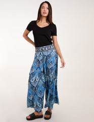 Embellished Waist Wide Leg Trousers