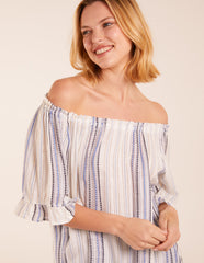 Metallic Strip Bardot Top