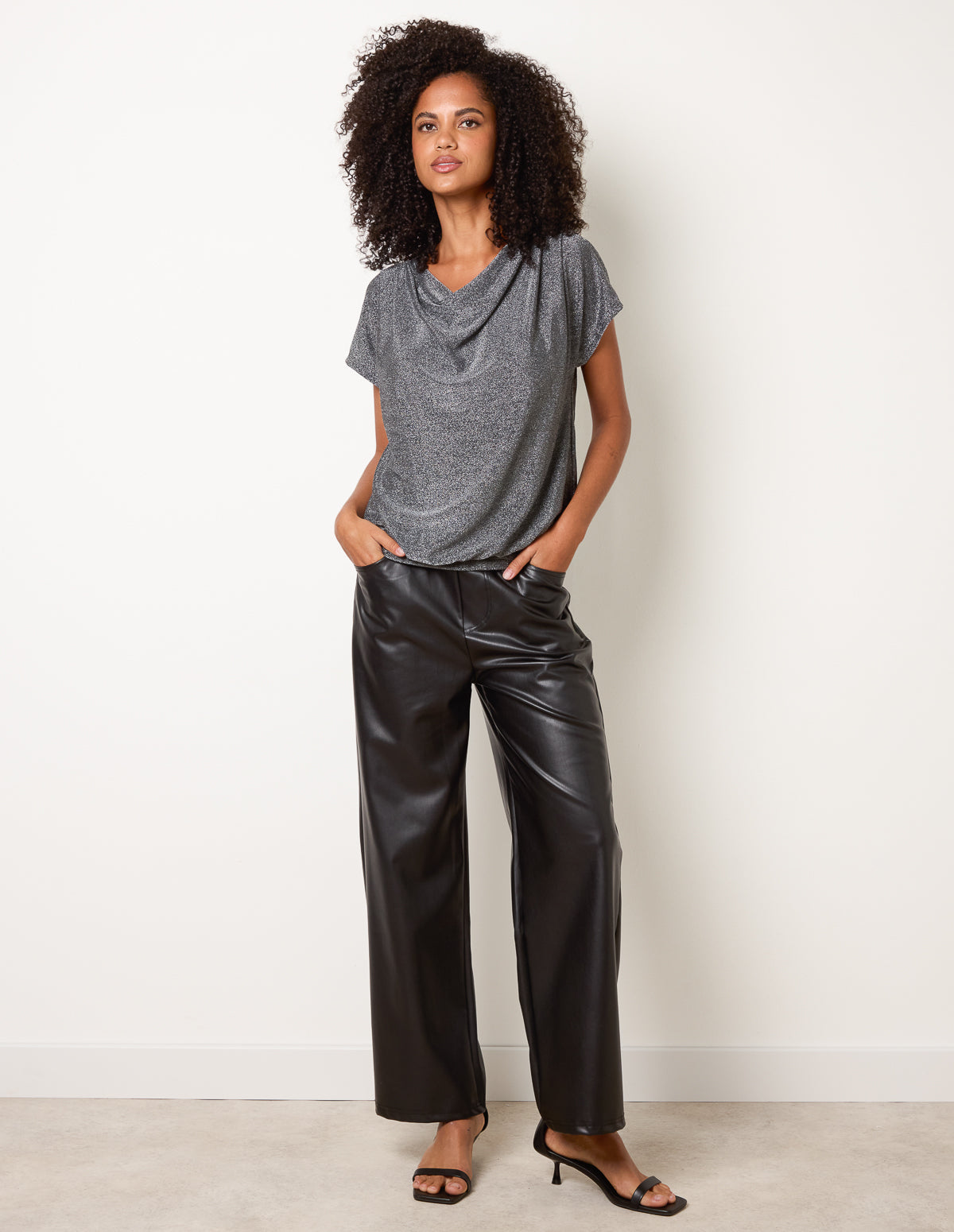 Cowl Neck Draped Top