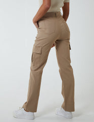 Straight Leg Pocket Detail Cargo Trousers