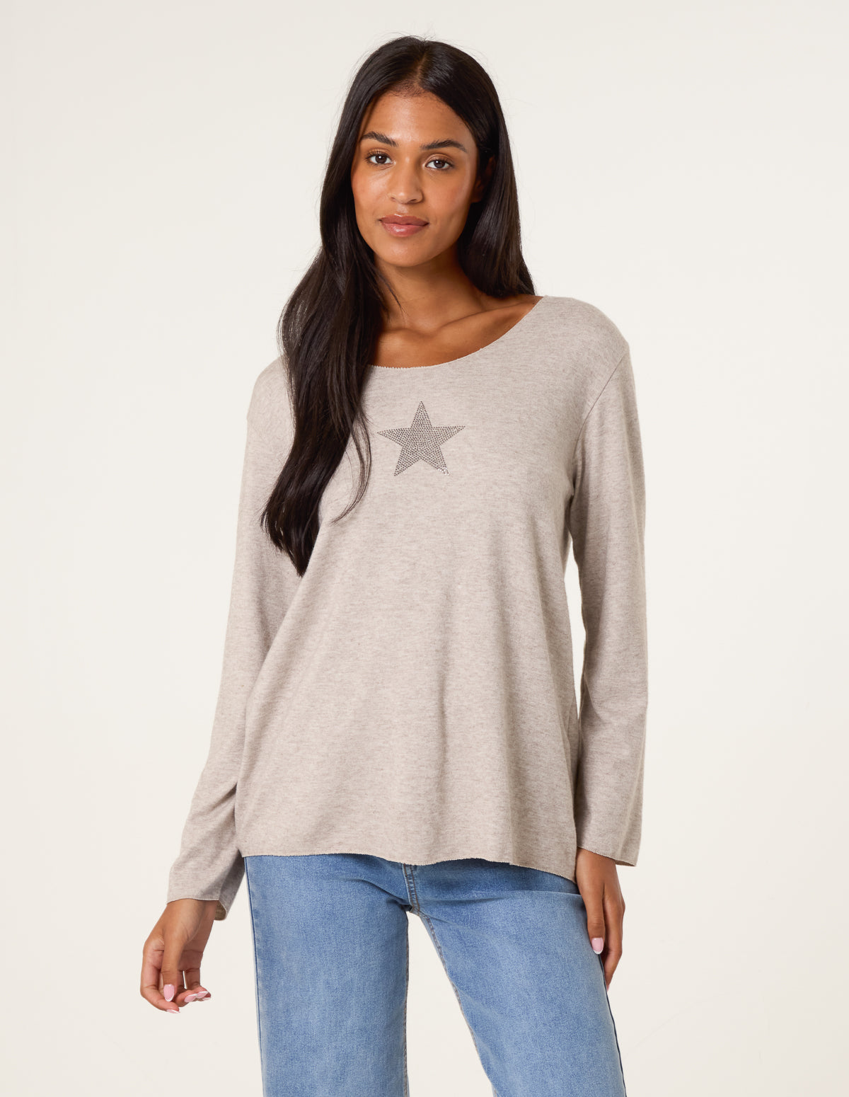 Diamante Star Long Sleeve Jumper